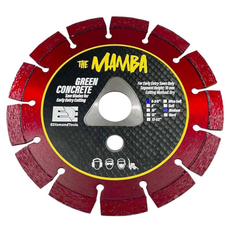 EDiamondTools منشار الماس للخرسانة الأخضر 6-3/8" لقص الدخول المبكر - عرض 0.100" ، رابطة متوسطة - Image 3